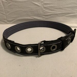 Black Construction/Safety Belt w/Hole Round Buckle nwot